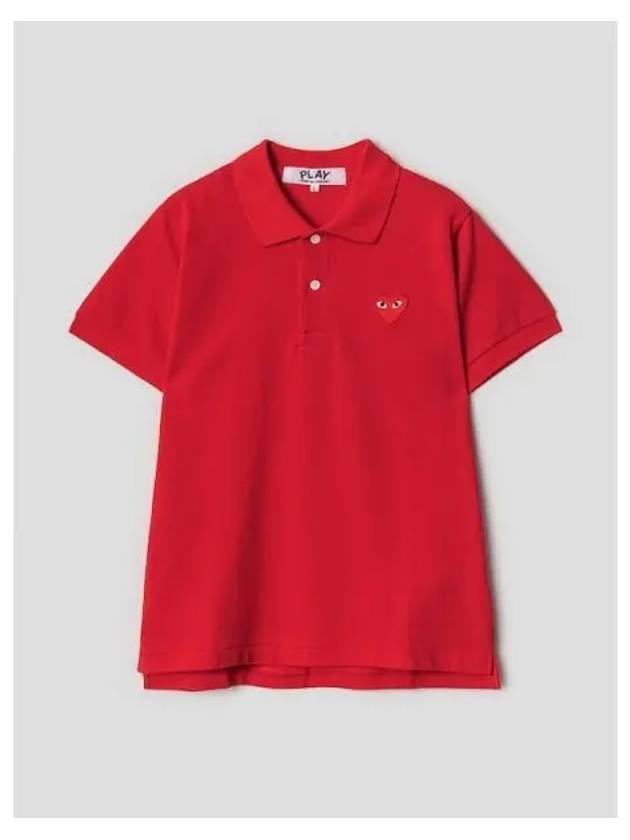 Women s Red Heart Waffen Polo T shirt Blouse Southern Domestic Product GM0023022211041 - COMME DES GARCONS PLAY - BALAAN 1