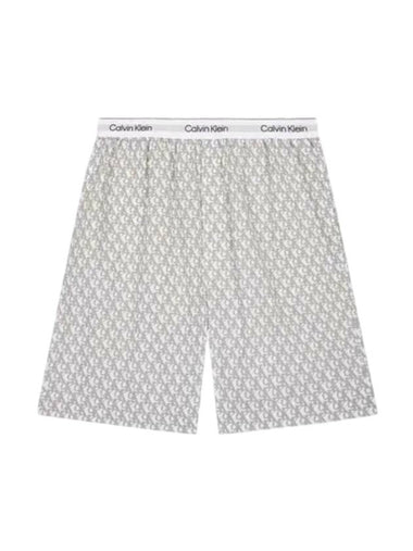 Cotton Poplin Sleep Shorts Grey - CALVIN KLEIN - BALAAN 1