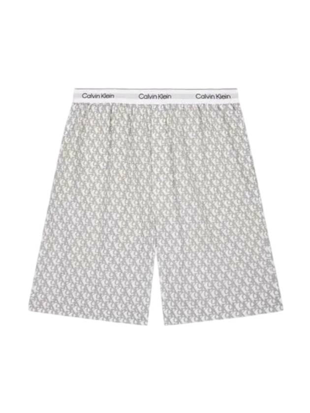 Cotton Poplin Sleep Shorts Grey - CALVIN KLEIN - BALAAN 1