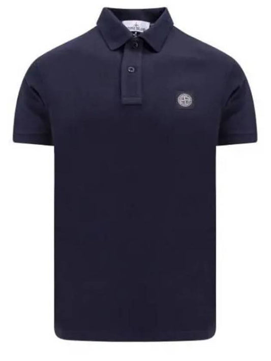 Men's Logo Patch Polo Shirt Navy - STONE ISLAND - BALAAN 2