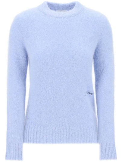 Embroidered Logo Alpaca Blend Knit Top Blue - GANNI - BALAAN 2