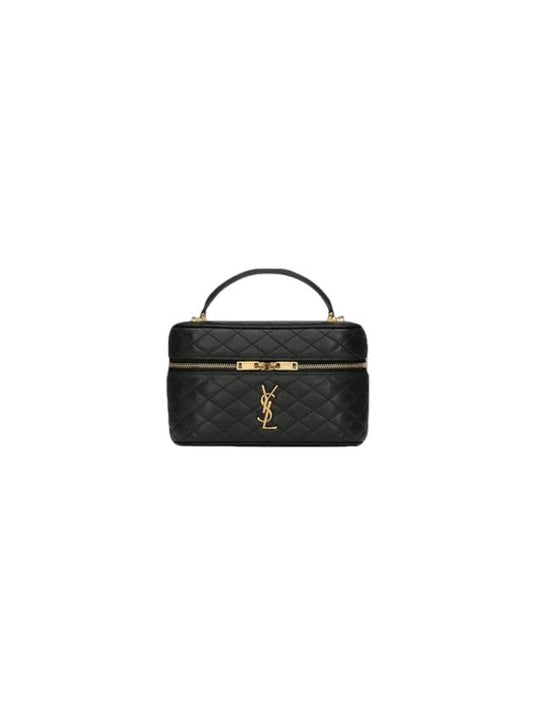 Gabi Mini Vanity Lambskin Tote Bag Black - SAINT LAURENT - BALAAN 1