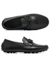 Gancini Ornament Driving Shoes Black - SALVATORE FERRAGAMO - BALAAN 4