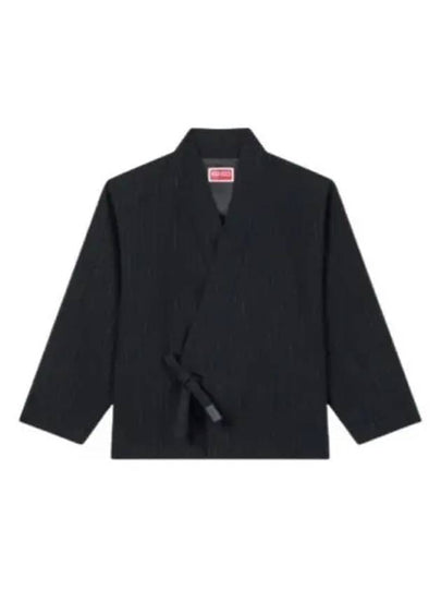 Striped Kimono Jacket Black - KENZO - BALAAN 2