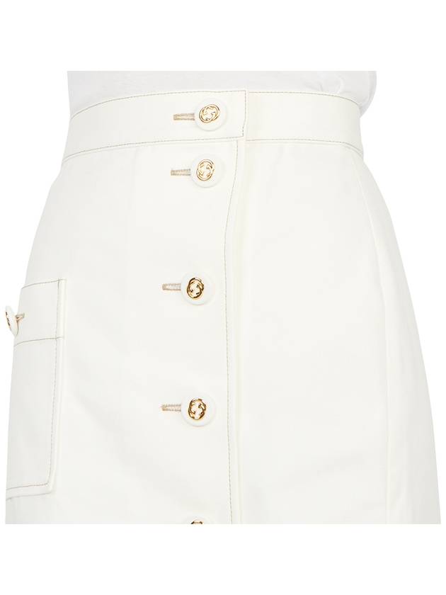 Women's Cotton Long A-Line Skirt White - GUCCI - BALAAN 9