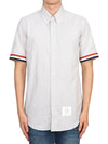 Men's Pincode Armband Short Sleeve Shirt Grey - THOM BROWNE - BALAAN 2