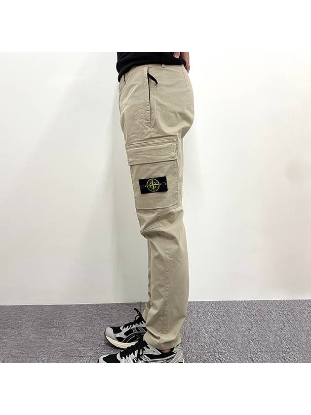 Compass Badge Gabardine Cargo Straight Pants Beige - STONE ISLAND - BALAAN 5