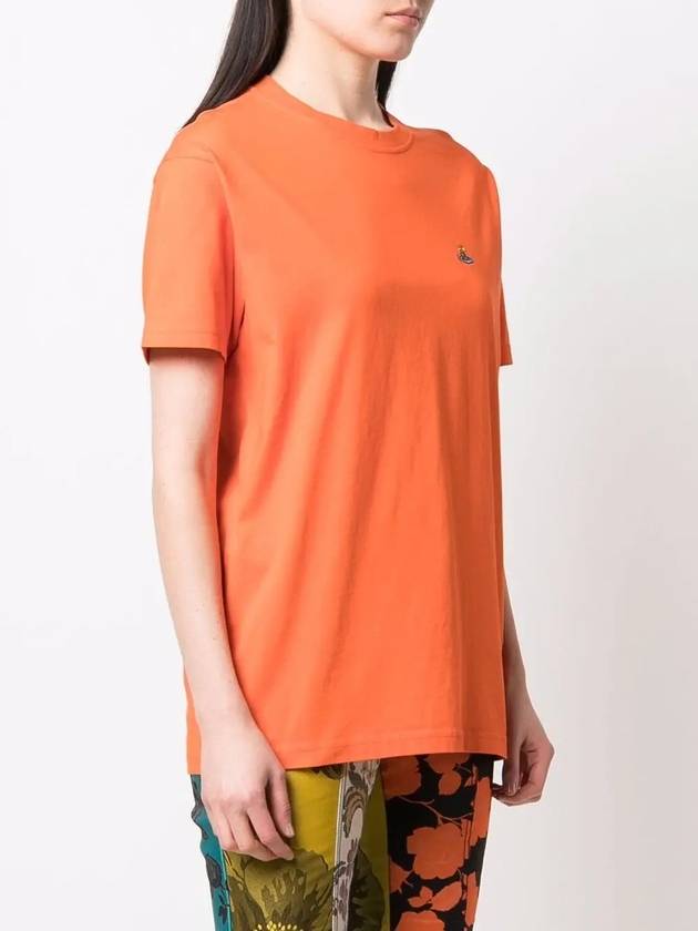 Short sleeve unisex ORB embroidery logo classic tshirt orange 3G010006 - VIVIENNE WESTWOOD - BALAAN 3