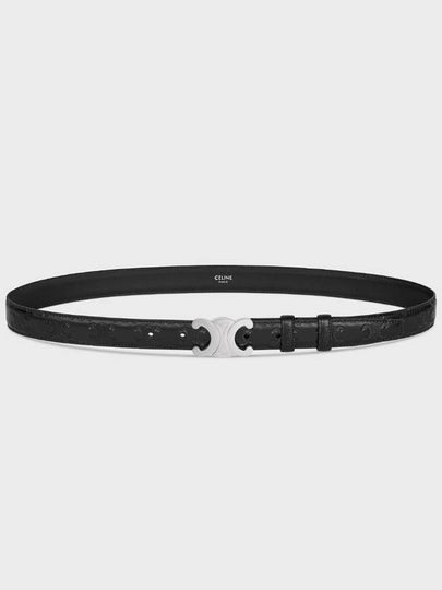 Triomphe Buckle Leather Belt Black - CELINE - BALAAN 2