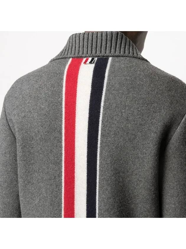 Intarsia Center Back Voile Wool Jacket Grey - THOM BROWNE - BALAAN 7