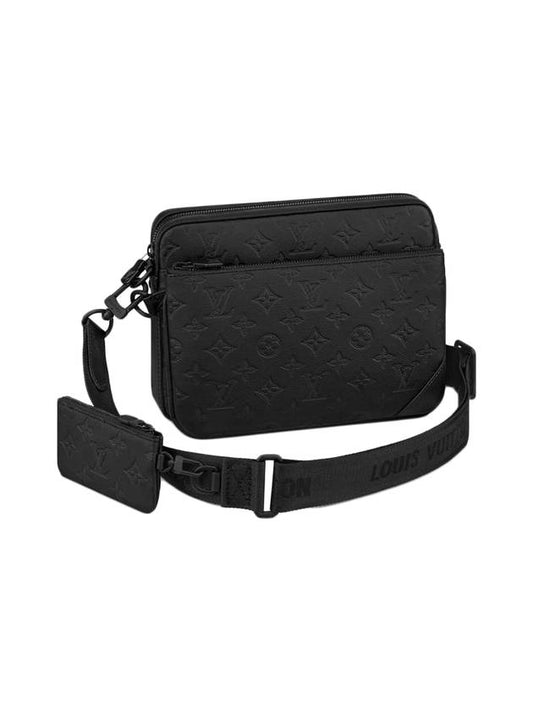 Trio Monogram Leather Messenger Bag Black - LOUIS VUITTON - BALAAN 1