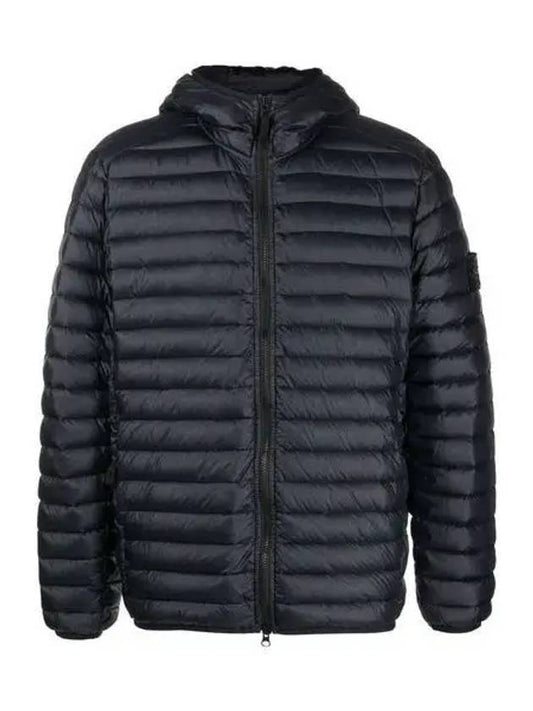 Room Woven Chamber Recycled Nylon Down Padding Hooded Jacket Black - STONE ISLAND - BALAAN 2