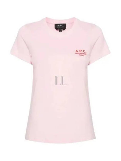 Denise Embroidered Logo Short Sleeve T-shirt Pink - A.P.C. - BALAAN 2