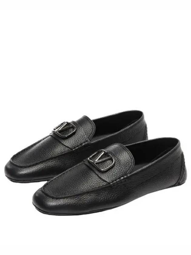 V Logo Driving Shoes Black - VALENTINO - BALAAN 2