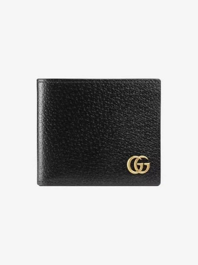 GG Marmont Leather Bi Fold Wallet Black Gold - GUCCI - BALAAN 2