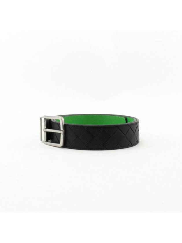 Intrecciato Reversible Leather Belt Black Parakit - BOTTEGA VENETA - BALAAN 3