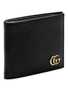 GG Marmont Leather Bi Fold Wallet Black Gold - GUCCI - BALAAN 3