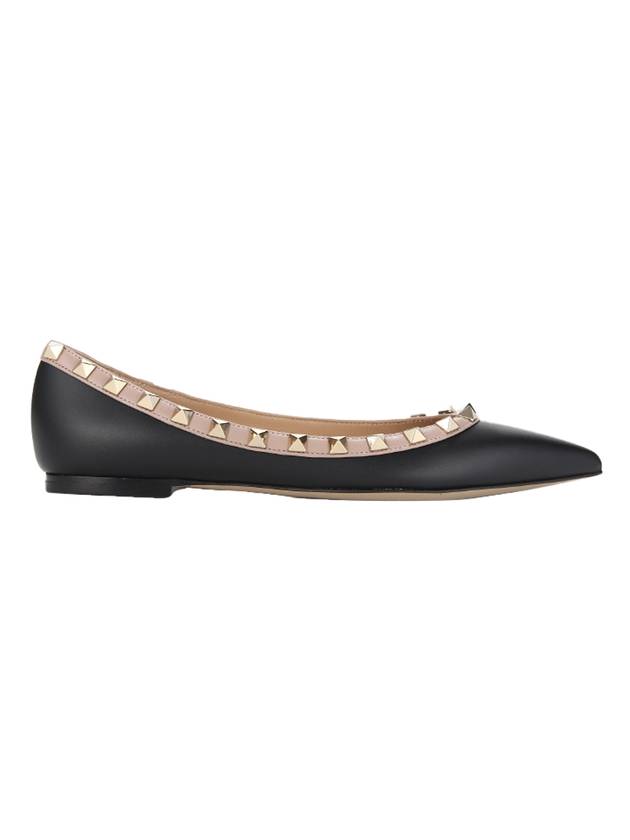 Rockstud Ballerina Flats Black - VALENTINO - BALAAN 1