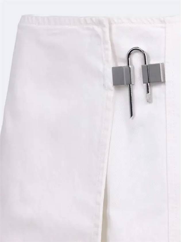 Metal Padlock A-Line Skirt White - GIVENCHY - BALAAN 4