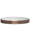 Rivage Buckle Reversible Leather Belt Grey - HERMES - BALAAN 2