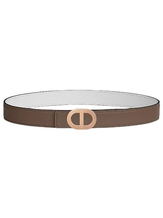 Rivage Buckle Reversible Leather Belt Grey - HERMES - BALAAN 2