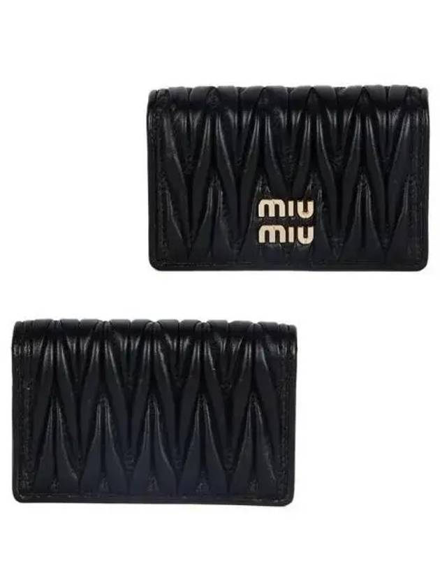 Matelasse Nappa Leather Half Wallet Black - MIU MIU - BALAAN 2