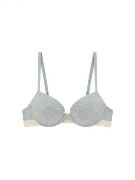 UNDERWEAR Women's Logo Band Stretch Cotton PushUp Bra Melange Gray 270298 - EMPORIO ARMANI - BALAAN 1