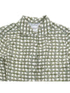 Geometric Pattern Silk Long Sleeve Shirt Natural Green - MAX MARA - BALAAN 4