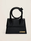 Le Chiquito Noeud Coiled Leather Tote Bag Black - JACQUEMUS - BALAAN.