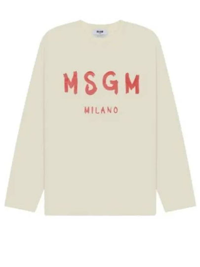 Logo Long Sleeve T-Shirt Cream - MSGM - BALAAN 2