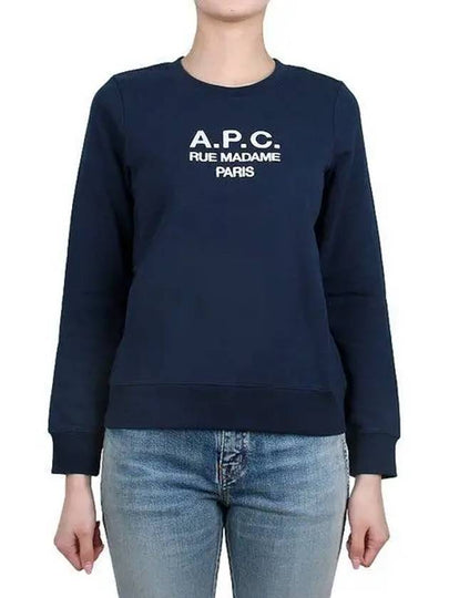 Women's Tina Logo Sweat Sweatshirt Navy - A.P.C. - BALAAN 2