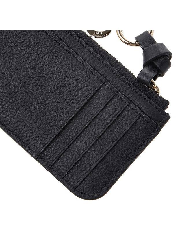 Alphabet Half Zip Leather Card Wallet Black - CHLOE - BALAAN 10