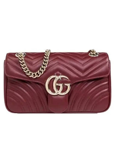 GG Marmont Small Leather Shoulder Bag Red - GUCCI - BALAAN 2