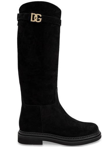 Dolce & Gabbana Suede Over-the-knee Boots, Women's, Black - DOLCE&GABBANA - BALAAN 1