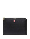 Pebble Minifolio Clutch Bag Black - THOM BROWNE - BALAAN 2