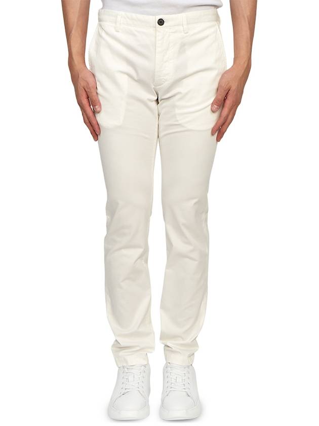 Men's Cotton Blend Straight Pants White - THEORY - BALAAN 2