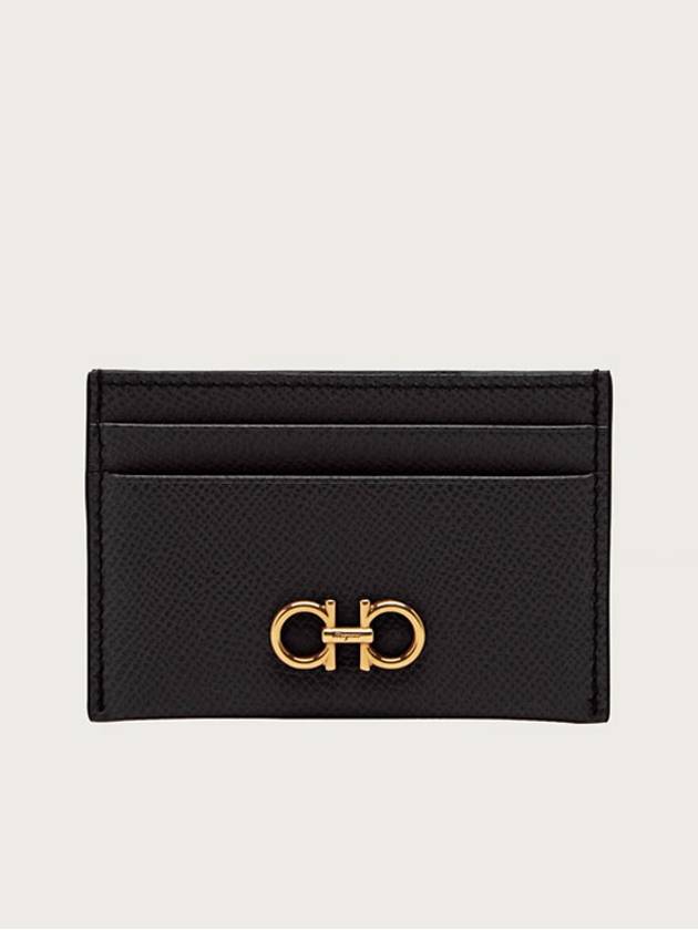 Gancini Card Wallet Black - SALVATORE FERRAGAMO - BALAAN 3