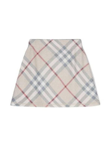 Kids Check Skirt Beige - BURBERRY - BALAAN 1