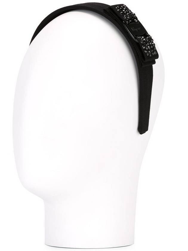 Vara Bow Swarovski Hairband Black - SALVATORE FERRAGAMO - BALAAN 3