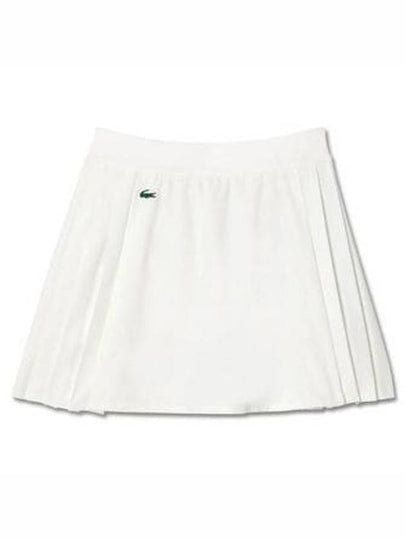 Logo Mini Side Pleats Skirt White - LACOSTE - BALAAN 2