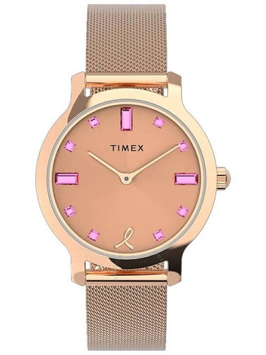 Timex Transcend X BCRF Quartz Crystal Pink Dial Ladies Watch TW2V52800 - TIMEX - BALAAN 1