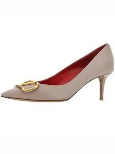 V Logo Pumps Gold Poudre - VALENTINO - BALAAN 1