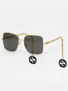 Eyewear Interlocking G Charm Chain Oversized Sunglasses Gold Black - GUCCI - BALAAN 8