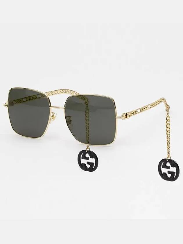 Eyewear Interlocking G Charm Chain Oversized Sunglasses Gold Black - GUCCI - BALAAN 5