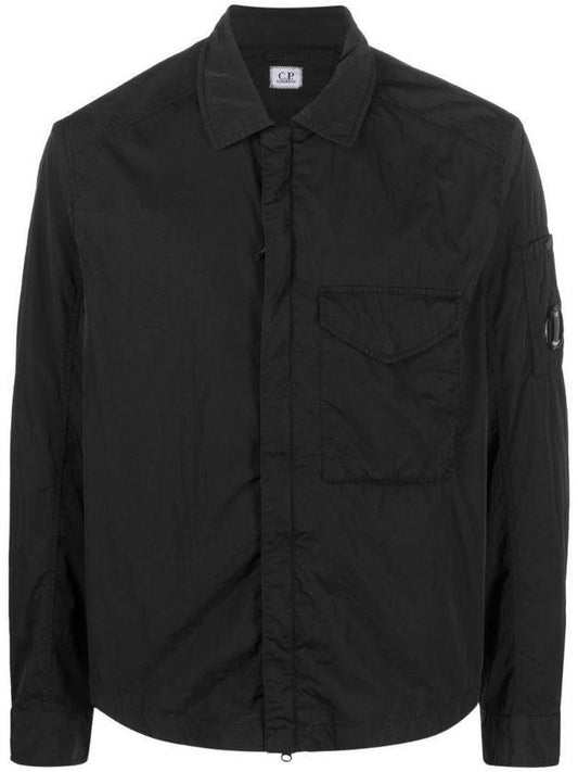 Men's Chrome R Over Long Sleeve Shirt Black - CP COMPANY - BALAAN.