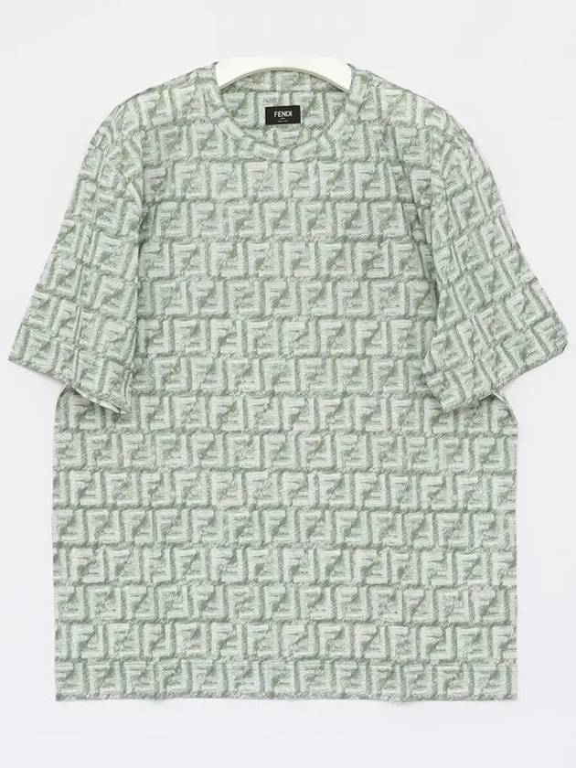 FF Cotton Short Sleeve T-Shirt Green - FENDI - BALAAN 4