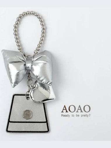 Silver Ribbon Charm Keyring - AOAO - BALAAN 1