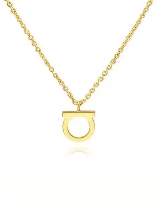 Gancini Large Necklace Brass & Gold - SALVATORE FERRAGAMO - BALAAN 2