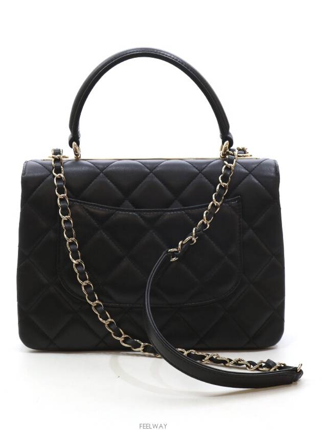 Daejeon Used Luxury Goods A92236 Trendy CC Top Handle Small Lambskin Black Gold Plated - CHANEL - BALAAN 3