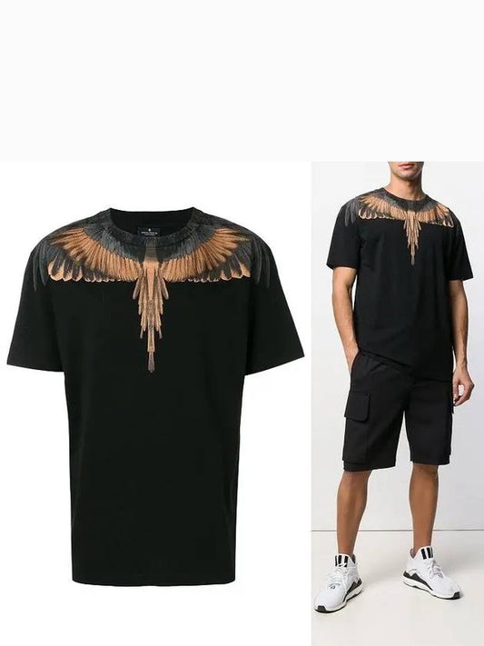 Marcelo Bullon Double Wing Round Short Sleeve Tee CMAA018R19001018 - MARCELO BURLON - BALAAN 1